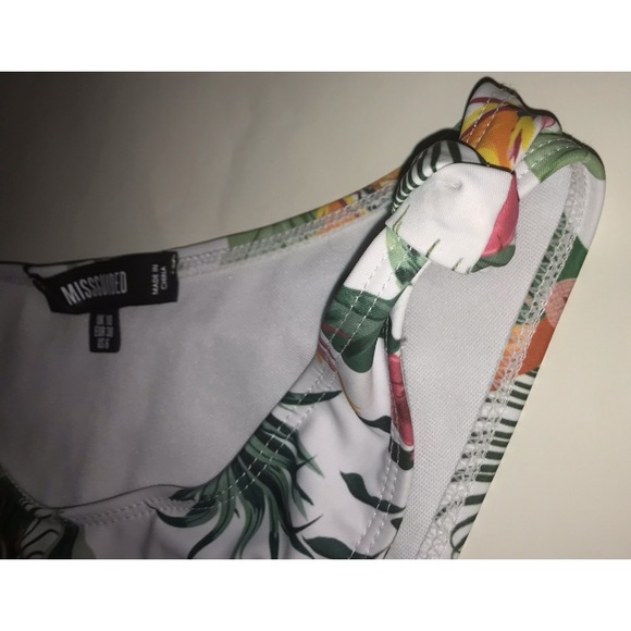 missguided tropical + floral high waisted bikini bottoms size women’s 6 - Picture 4 of 9